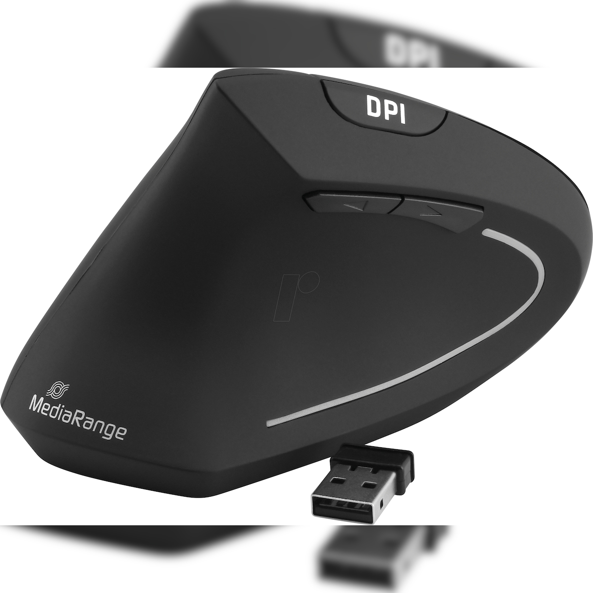 MediaRange MROS233 Maus MROS232 - ergonomisch, 6 Tasten, optisch, kabellos, schwarz Image