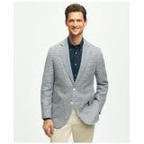 Brooks Brothers Men's Classic Fit 1818 Check Sport Coat in Linen-Cotton Blend | Blue | Size 42 Regular
