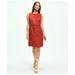 Brooks Brothers Women's Embroidered Blouson Sheath Dress In Linen | Size 14