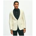 Brooks Brothers Men's Classic Fit 1818 Herringbone Dinner Jacket In Linen-Wool Blend | White | Size 42 Short