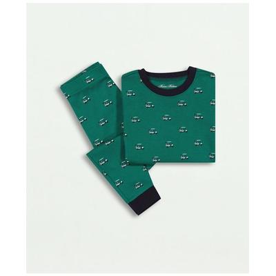 Brooks Brothers Boys Cotton Printed Pajama Set | Green | Size 10