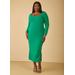 Plus Size Stretch Knit Bodycon Maxi Dress