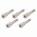 6.35mm (1/4 Inch) Male To 3.5mm (1/8 Inch) Female Stereo Audio Jack Adapter For Guitar Amplifier Voice Box Headphone Microphone Speaker-Silver-5 pack