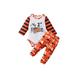 TheFound Infant Toddler Baby Girl Boy Halloween Clothes Long Sleeve Romper+Stripes Pumpkin Print Pants Set