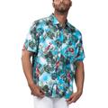 Men's Margaritaville Light Blue San Francisco 49ers Jungle Parrot Party Button-Up Shirt