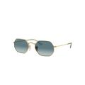 Ray-Ban Octagonal Classic Sonnenbrillen Gold Fassung Blau Glas 53-21