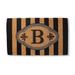 Ameile Cabana Stripe Monogrammed Coco Door Mat - Black, 24" x 39" in Black, C - Frontgate