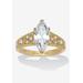 Women's 3.23 Tcw Marquise Cubic Zirconia Gold-Plated Sterling Silver Engagement Ring by PalmBeach Jewelry in Gold (Size 9)