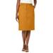 Plus Size Women's Stretch Cotton Chino Skirt by Jessica London in Rich Gold (Size 14 W)