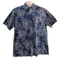 Columbia Shirts | Columbia Textured Floral Hawaiian Island Style Casual Shirt Mens Xl Guc | Color: Blue/White | Size: Xl