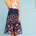 Anthropologie Skirts | Anthropologie One September Blue Melody Floral Tiered Wrap Skirt Medium | Color: Blue/Red | Size: M