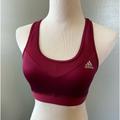 Adidas Intimates & Sleepwear | Adidas Climalite. Athletic Tech Fit Sports Bra Lined Active Burgundy, Size Small | Color: Red | Size: S