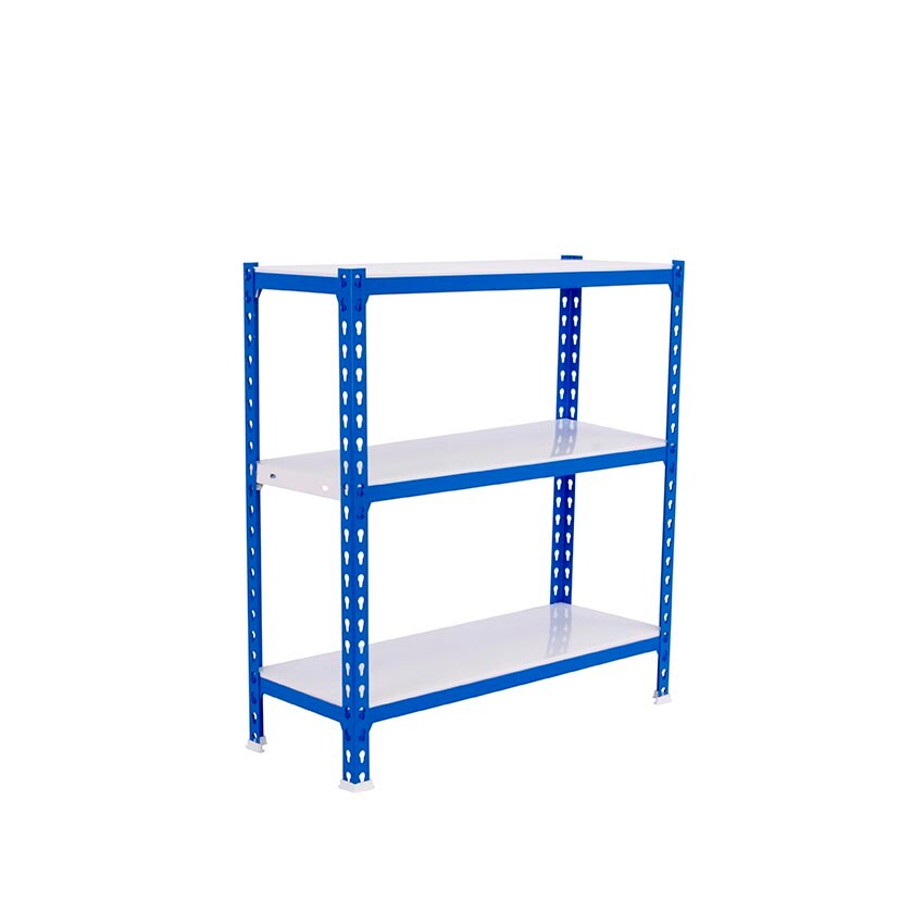 SimonRack Simonclick schraubenloses Metallregal 3 Böden. Farbe BLAU/WEISS 900x900x300 mm Image