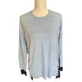 J. Crew Sweaters | J. Crew Womens Two Tone Crew Neck Sweater Side Button Long Sleeve Size S Blue | Color: Blue | Size: S
