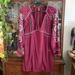 Free People Dresses | Free People Embroidered Dress Boho Cotton Viscose | Color: Pink/Purple | Size: S