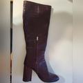 Coach Shoes | Coach Brigitte Boot Croc Embossed Knee High Boots Size 10 | Color: Red | Size: 10