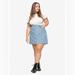 Disney Skirts | Disney Hot Topic Lilo & Stitch Print Denim Jean Skirt Blue Medium Mini Hot Topic | Color: Blue | Size: M