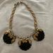 J. Crew Jewelry | Euc J Crew Art Deco Shell Necklace. | Color: Black/Gold | Size: Os