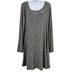 Urban Outfitters Dresses | Entro Knit Long Sleeve Keyhole Back Grey Tunic Dress Large | Color: Gray | Size: L