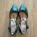 Anthropologie Shoes | Anthropologie Green/Black Snake Print Strappy Block Heel Women's Size 8w | Color: Green | Size: 8