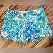 Lilly Pulitzer Shorts | Lilly Pulitzer Women's Size 0 Buttercup Shorts Scalloped Blue Floral Short | Color: Blue/White | Size: 0