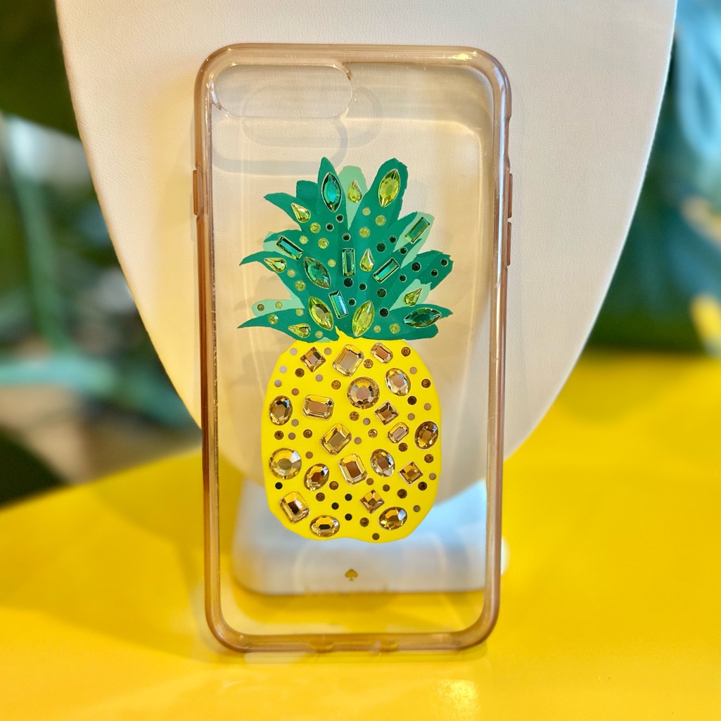 Kate Spade Cell Phones & Accessories | Kate Spade New York Jeweled Pineapple & Clear Apple 8+ Plus Mobile Phone Cover | Color: Green/Yellow | Size: Os