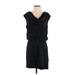 White House Black Market Casual Dress - Party Cowl Neck Sleeveless: Black Print Dresses - Women's Size Small