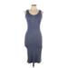 Pink Rose Casual Dress - Bodycon: Gray Dresses - Women's Size Large