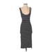 Rip Curl Casual Dress - Midi Scoop Neck Sleeveless: Black Stripes Dresses - Women's Size X-Small