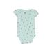 Carter's Short Sleeve Onesie: Teal Print Bottoms - Size 6 Month