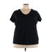 Woman Within Short Sleeve T-Shirt: Black Polka Dots Tops - Women's Size 26