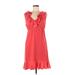 Gianni Bini Casual Dress - Party V Neck Sleeveless: Red Print Dresses - Women's Size 6