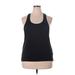 Fabletics Active Tank Top: Black Solid Activewear - Women's Size 2X-Large