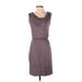 Ann Taylor LOFT Casual Dress Cowl Neck Sleeveless: Gray Print Dresses - Women's Size X-Small