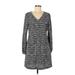 Max Studio Casual Dress V Neck Long sleeves: Gray Dresses - New - Women's Size Large