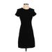 Theory Casual Dress - Mini Crew Neck Short sleeves: Black Solid Dresses - Women's Size 00