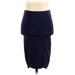 Bebe Casual Skirt: Blue Solid Bottoms - Women's Size Small