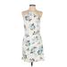 Abercrombie & Fitch Casual Dress - Mini Halter Sleeveless: Ivory Print Dresses - Women's Size Small Tall