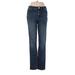 DKNY Jeans Jeans - High Rise Straight Leg Boyfriend: Blue Bottoms - Women's Size 6 - Dark Wash