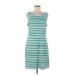 Columbia Casual Dress - A-Line Scoop Neck Sleeveless: Teal Print Dresses - Women's Size Medium