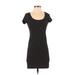 H&M Casual Dress - Mini Scoop Neck Short Sleeve: Black Polka Dots Dresses - Women's Size X-Small