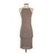 Forever 21 Casual Dress - Bodycon High Neck Sleeveless: Brown Solid Dresses - Women's Size Small