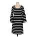 Calvin Klein Casual Dress - Shift: Black Stripes Dresses - Women's Size Small