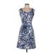 H&M Casual Dress - A-Line Scoop Neck Sleeveless: Blue Dresses - Women's Size 6