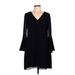 Eliza J Casual Dress - Shift V-Neck Long sleeves: Black Dresses - Women's Size 12