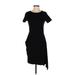 Club Monaco Casual Dress - Sheath Crew Neck Short sleeves: Black Print Dresses - Women's Size Small