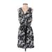 Robert Rodriguez Casual Dress - Party V Neck Sleeveless: Gray Print Dresses - Women's Size 4