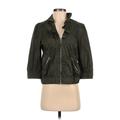 White House Black Market Jacket: Short Green Print Jackets & Outerwear - Women's Size 2