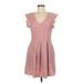 Speechless Casual Dress - Party V Neck Sleeveless: Pink Print Dresses - Women's Size Medium