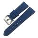 EPANO Canvas+Leather Sport Watch Band，For Panerai Submersible Luminor PAM 24mm 26mm Series, Nylon Fabric Watch Strap for 22/24mm Replacement Accessories (Color : Blue Gray Silver, Size : 26mm)